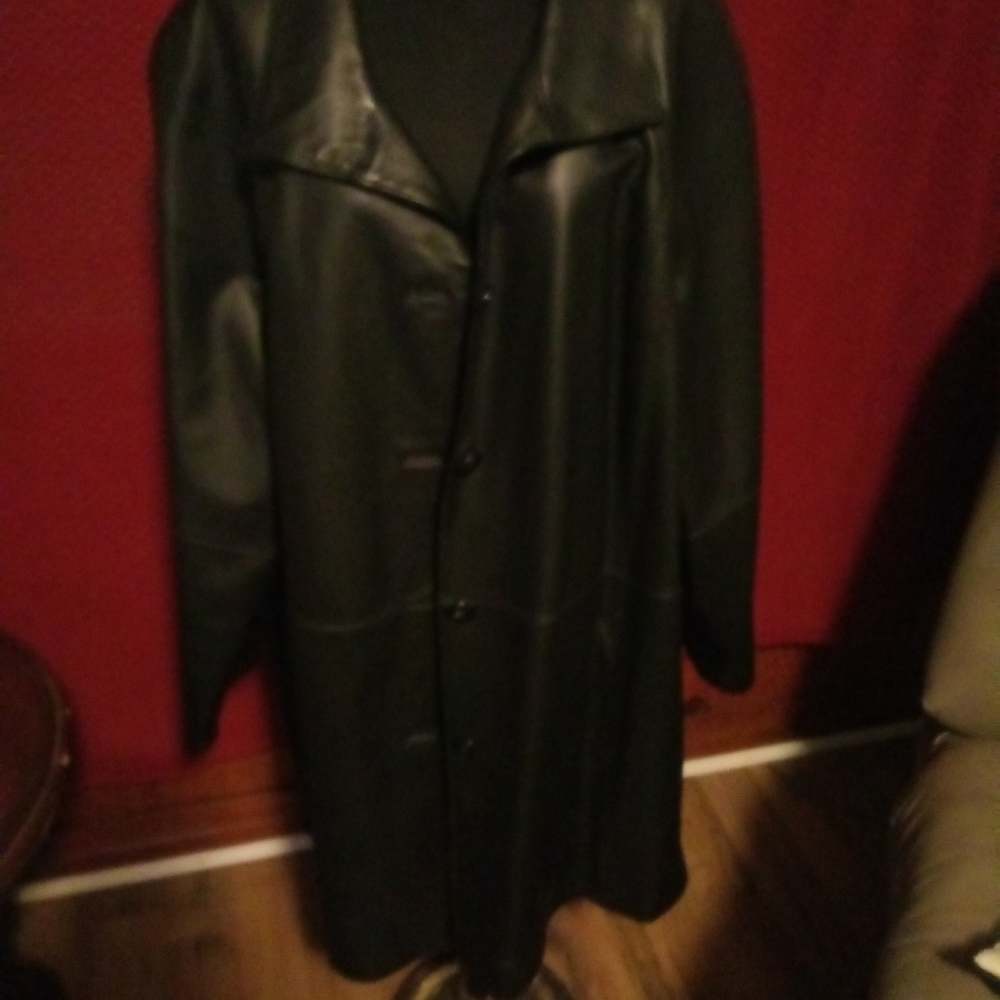 East 5th Avenue woman black leather jacket